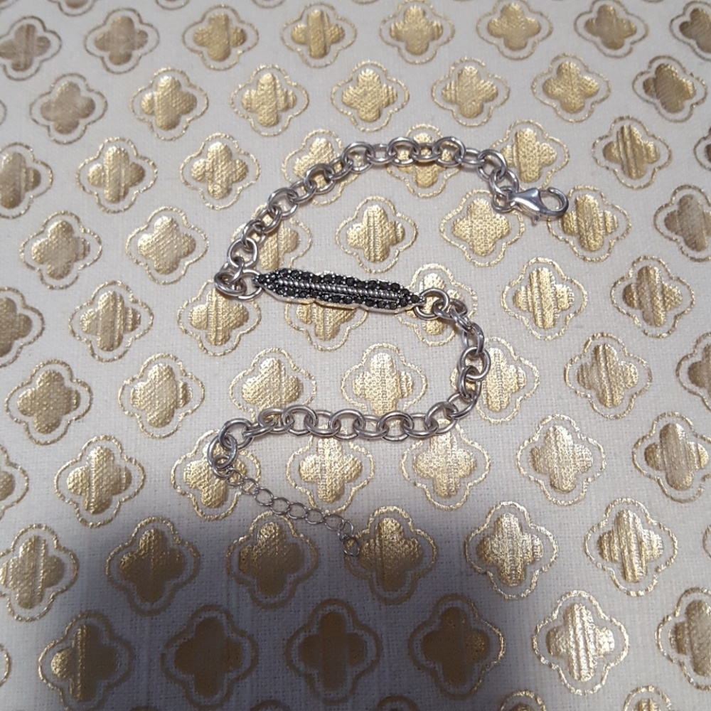 Silver and crystal bracelet